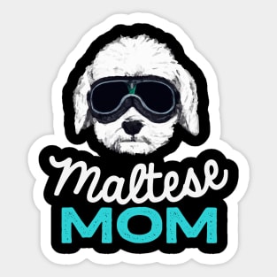 Maltese Mom Vintage Dog Owner Retro Dog Mother Sticker